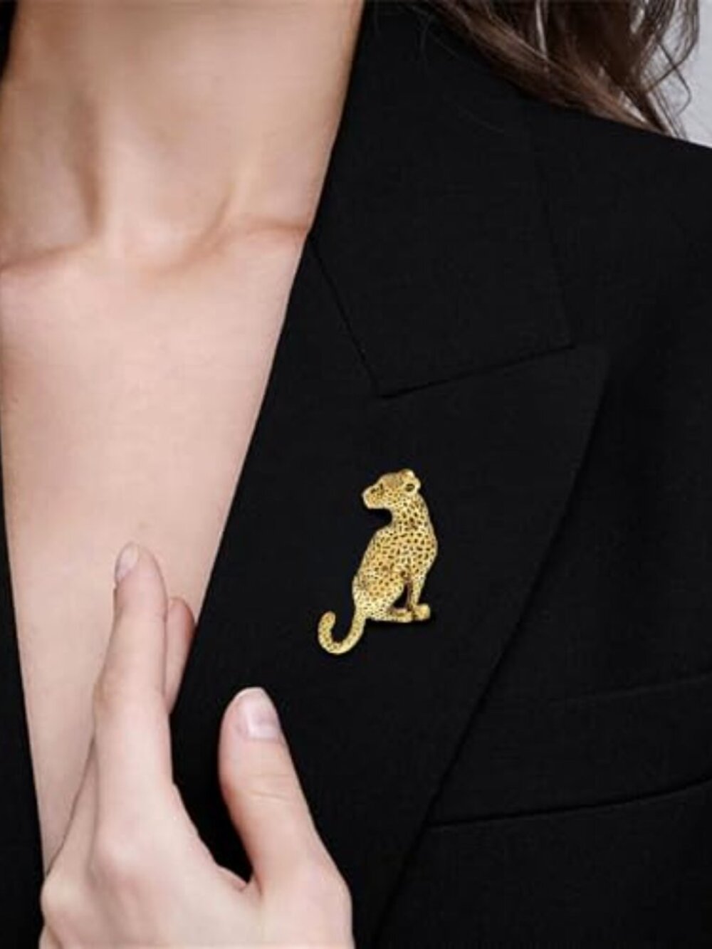 new - Vintage Leopard Lapel‎ Brooch Pin for Women Men Fashion Punk Rhinestone - Picture 2 of 2